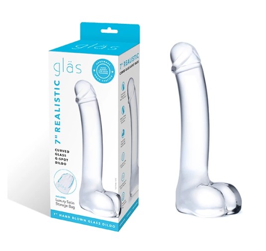 Szklane dildo - Glas Realistic Curved